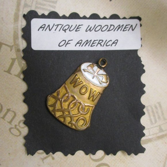 ANTIQUE Woodmen of The World Watch Fob ~Signed 1909 WOODMEN Decorated Watch Fob - Picture 4 of 12